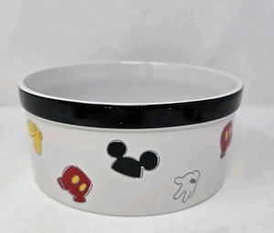 Disney Parks Mickey Mouse Ceramic 8 in x 3.5 in Dog Food Bowl