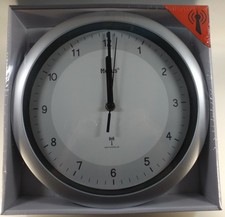 analoge Funkwanduhr von Mebus Modell H365 RC weiß/silber, neu & OVP