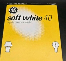 GE Soft White 40W Bulbs 4 Pack , NOS, A19, Old School Bulbs for Collectors