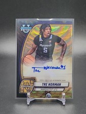 Tre Norman 2024-25 Bowman U Chrome Auto Black Wave Marquette Golden Eagles