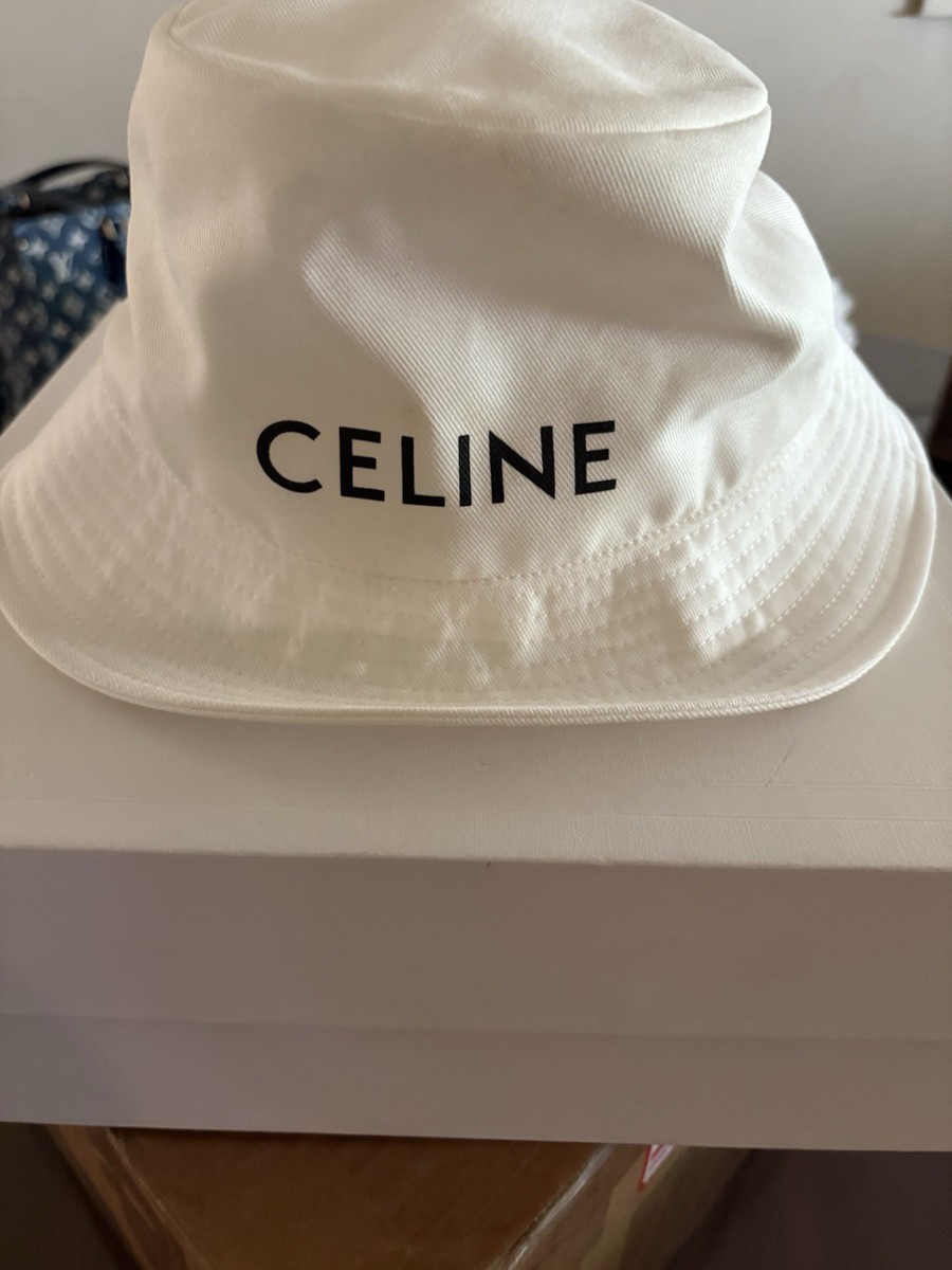 Celine White Bucket Hat Size Small Come With Box | eBay display picture 1