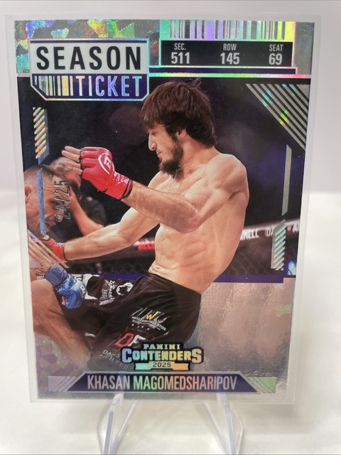 2025 Panini Contenders PFL Cracked Ice Ticket /25 #62 Khasan Magomedsharipov SSP
