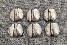 6 Silver Tone Knarly Screw Metal Shank Buttons 22mm Vintage Steampunk Brutalist