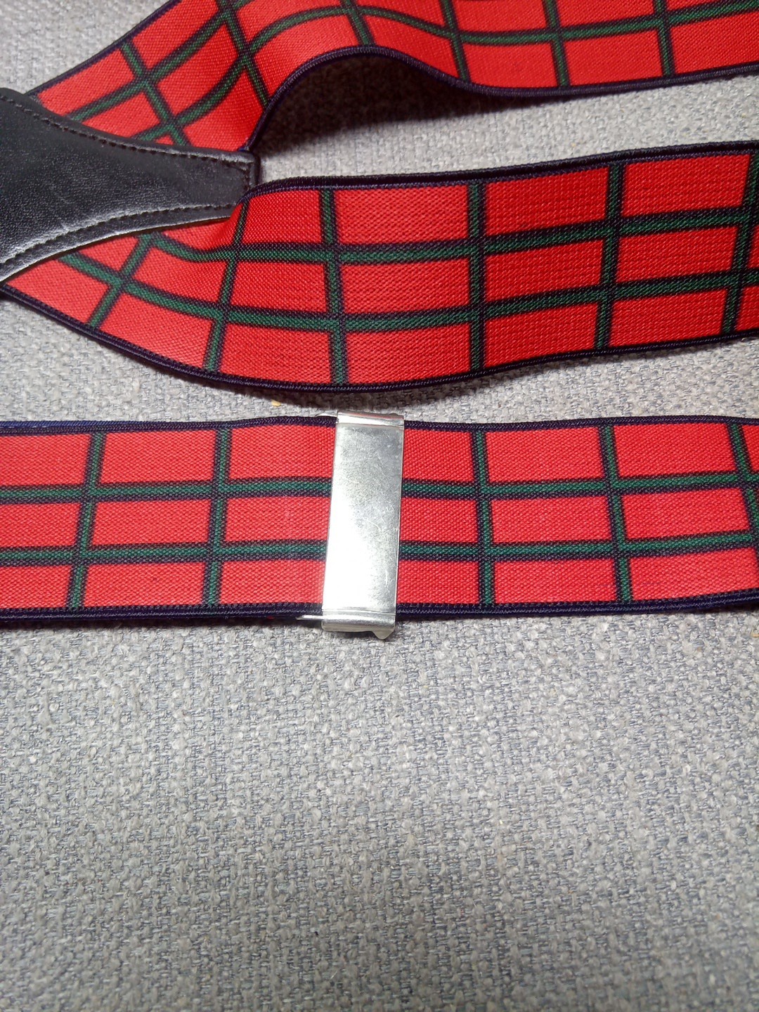 Men's Red/Green Elasticated Adjustable Braces 3-C… - image 6