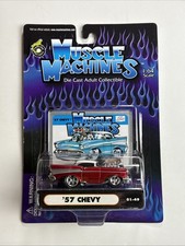 Muscle Machines '57 1957 Chevy Bel Air Cherry Red Hot Rod 1:64 Sealed