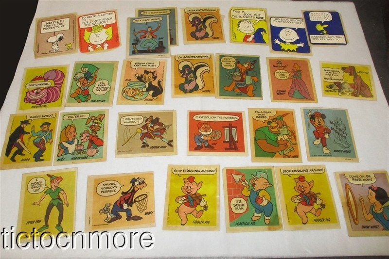 VINTAGE WONDERBREAD PROMO STICKERS DISNEY MICKEY ALICE ZORRO PETER PAN PEANUTS