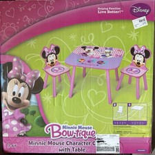 Minnie Mouse Activity Table Set with 2 Chairs for Girls Ages 3-7 Years Old