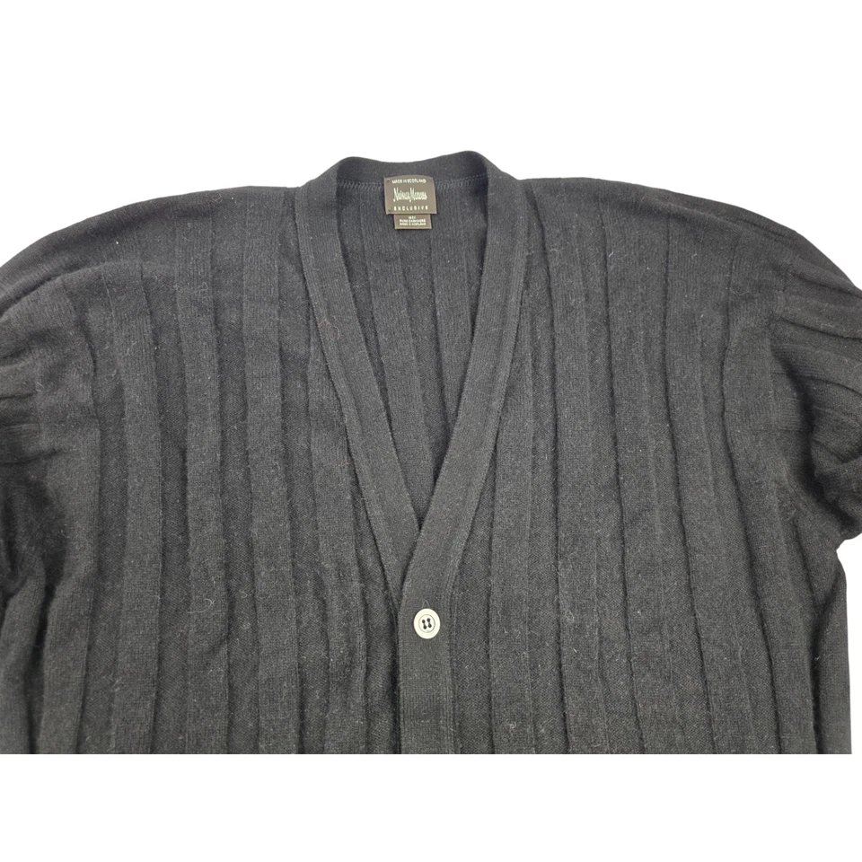 Cárdigan Suéter Neiman Marcus Cachemira Grueso Acanalado Tejido Chal Escocia XL 2XL Foto 3 de 4