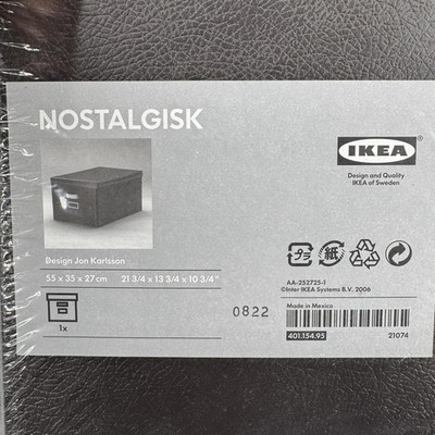 IKEA Nostalgisk Storage Box Brown Faux Leather Jon Karlsson 401.154.95 New