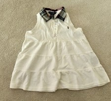 Ralph Lauren kids L 12/14 100 cotton cute sleeveless white polo tiered top