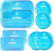 Ice Packs for Injuries Reusable, 8 Pack Soft Gel Pack, Hot and Cold Compress,...