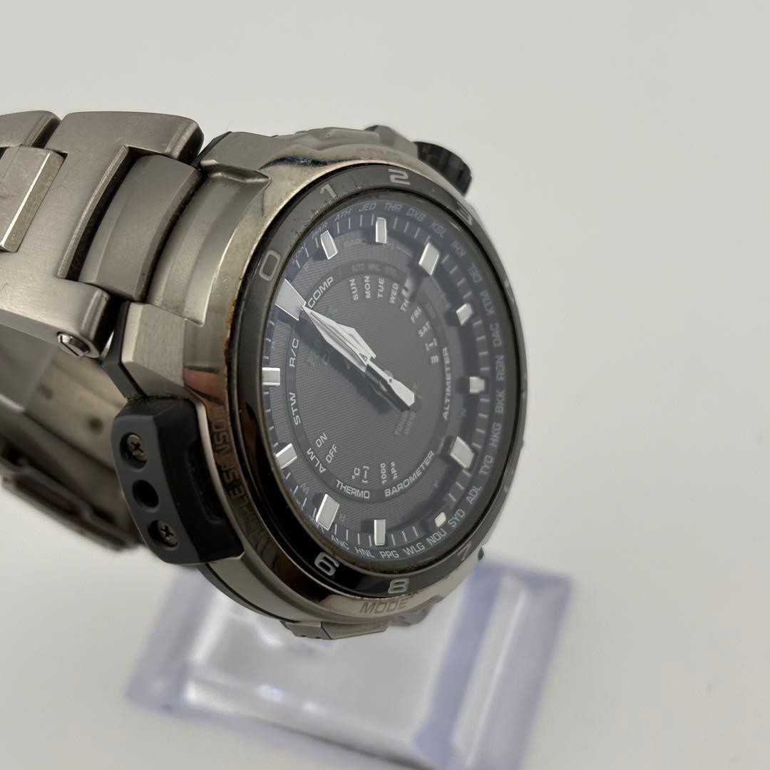 CASIO PRO TREK PRX-7000T Watch Titanium Radio Solar Analog Manaslu Rare image 4
