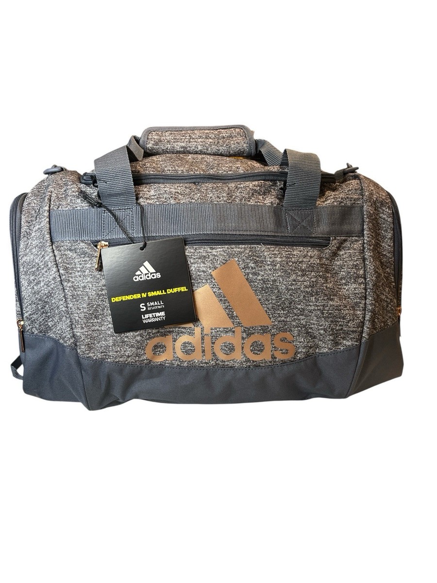 New! adidas Defender IV Gym Duffel Bag Unisex ~Grey/Rose Gold 20