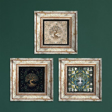 Tree of Life Trio Set of 3 Framed Wall Decor Gift Vintage Framed Decor Stone