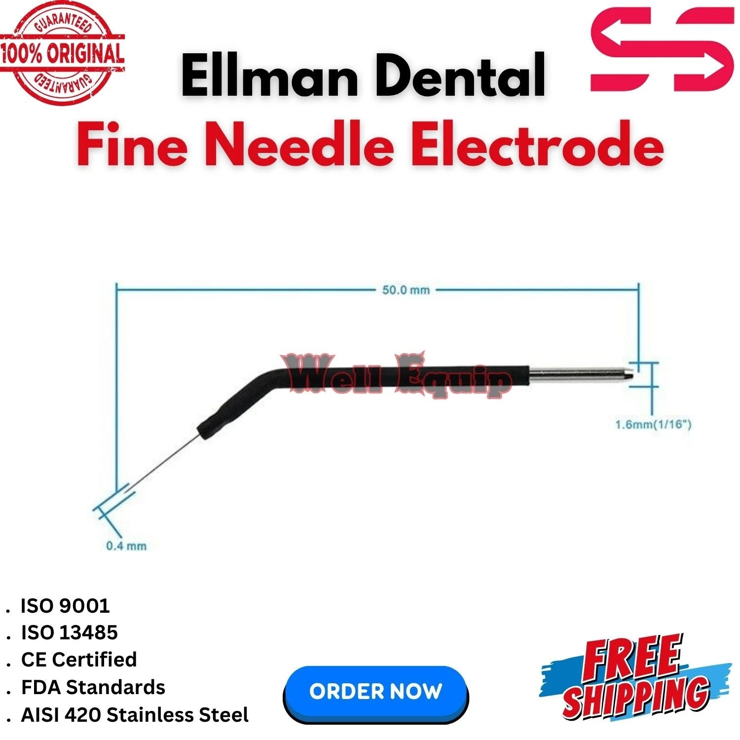 Ellman Surgitron Handpiece & Electrodes Set of 14 Pcs Reusable-Autoclavable CE image 4