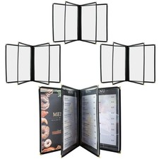 2Pack 4 Page 8 View Clear Restaurant Menu Covers Fits A4 Size Paper for Bar Cafe