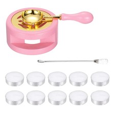 Wax Stamp Seal Kit Sealing Warmer Melting Spoon Stick Candle, Pink
