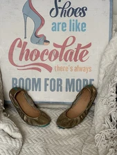 Tieks By Gavrieli Starstruck Metallic Gold Leather Flats Women's Size 7 - NICE