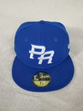 NEW ERA 59 FIFTY PUERTO RICO RE-DUB WORLD BASEBALL FITTED HAT MENS SZ 7 1/4 BLUE