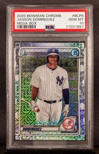 71031887 Jasson Dominguez 2020 Bowman Chrome BCP-8 Mega Box Refractor RC PSA 10