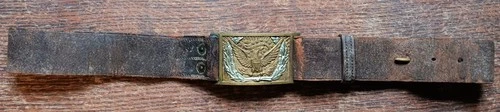 Original US Civil War Buckle Matching Numbers on Indian War Belt