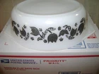 VTG 1956/7 PYREX BLACK TULIP #043 1.5 QT CASSEROLE DISH NO LID XCLNT
