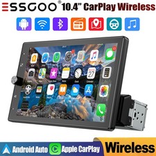 10" Single 1DIN Apple CarPlay/Android Auto Touch Screen Car Stereo Radio USB SWC