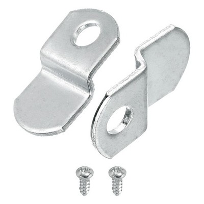 100Pcs 1/8'' Offset Canvas Clips Picture Framing Mirror Clip with 1 Hole Silver