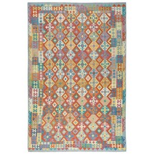 10'x16' Colorful Pure Wool Hand Woven Afghan Kilim Oversized Rug R81817