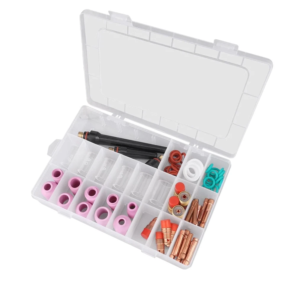55x TIG Welding Torch Accessories Kit Collets Body Glass Cups for WP17/18/26 - Bild 1 von 4
