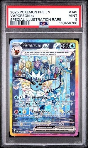 PSA9 Vaporeon ex SIR Prismatic Evolution 149/131 POKEMON