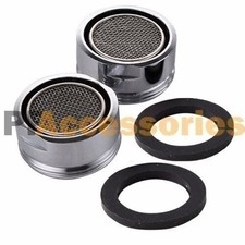 2 Pcs 1.5 GPM Water Saving Tap Bathroom Faucet Aerator Adapter Chrome Silver
