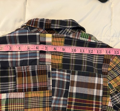 VTG Ralph Lauren Boys Madras Plaid Patchwork Blazer M - Picture 8 of 10