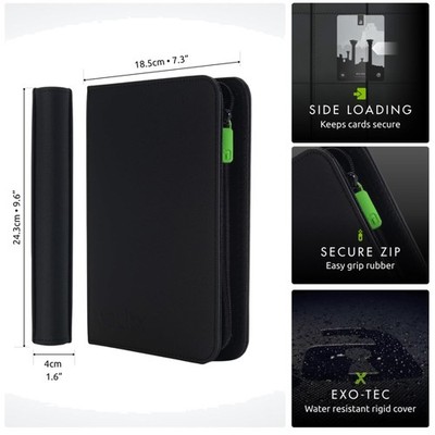 Sports & TCG Binder, 20 Side-Loading Pages, Black