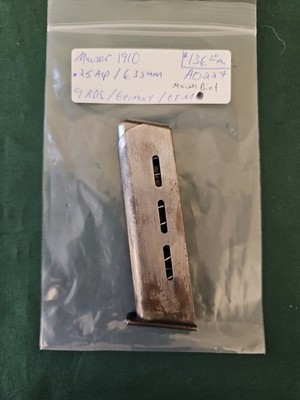 Mauser Model 1910 Magazine - Standard Type .25 ACP 6.35mm Original   OEM 9 rd