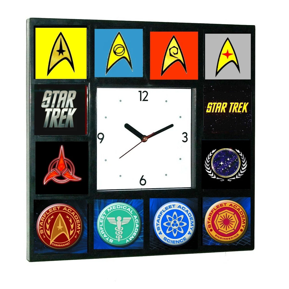 Star Trek Star Fleet Academy Academy Symbols Emblems Clock with 12