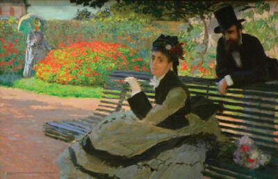 Claude Monet - Camille Monet on a Garden Bench Poster 17'' x 11''