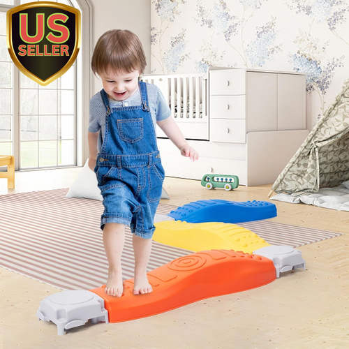 Balance Beam Stepping Stones for Kids, 8 Pcs Toddler Balance Beam, Non-Slip Plas