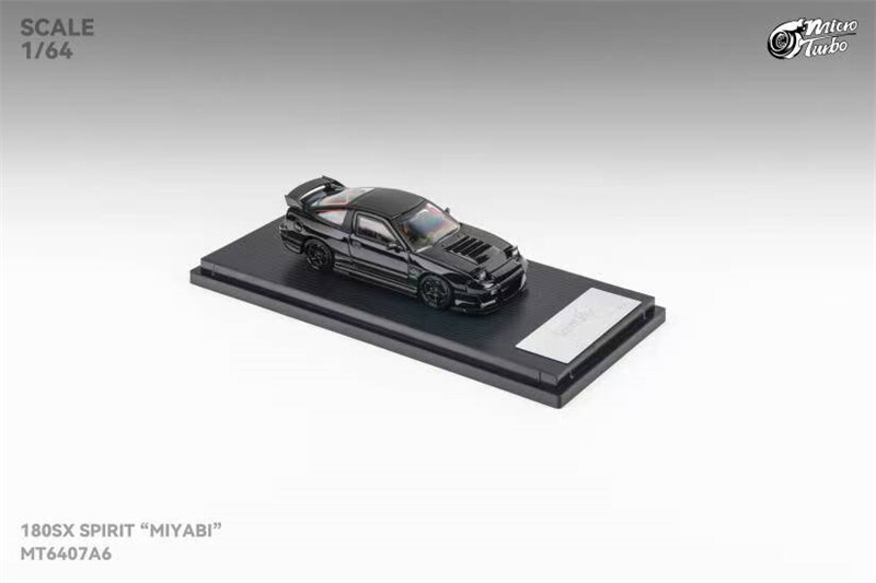 Micro Turbo 1:64 180SX SPIRIT “MIYABl” Metallic Black Diecast