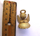 ULTRA Baby Angel Pin Brooch Vintage Gold Metal w/ Rhinestone Eyes Wings Halo — photo 3