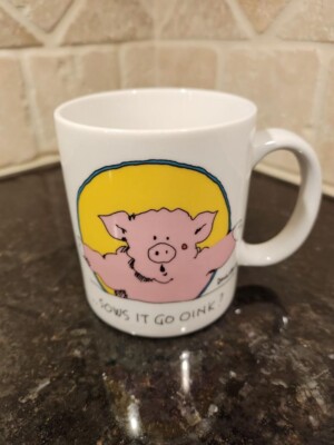Pig Mug  ..Sow It Goes Oink?  Dan Wilson Art Herd From The Pen Coffee Cup  