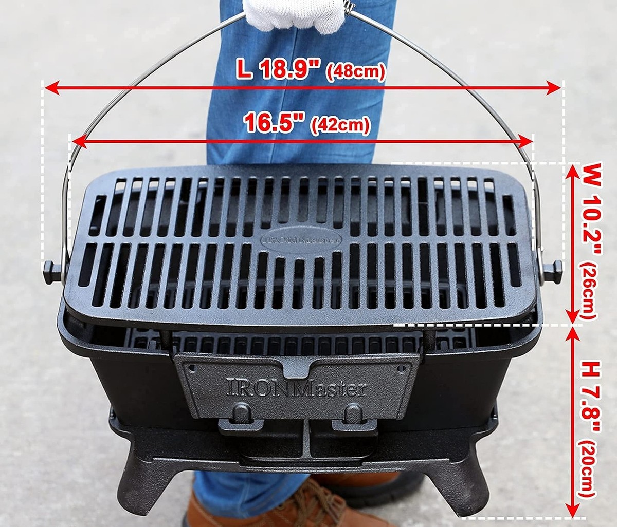IronMaster Hibachi Grill Outdoor Small Portable Charcoal Grill