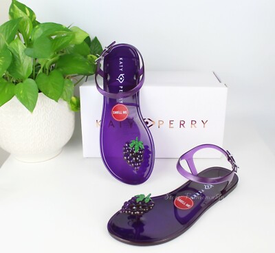 NEW KATY PERRY Geli Jelly Sandals Vacation/Travel/Everyday, Grape, 8M,  MSRP$49