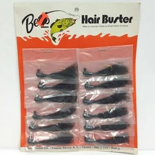 Betts Hair Buster Bass Jig Fishing Lures 12 Pc Dealer Card Black 1/4oz
