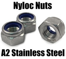 A2 Stainless Steel Nyloc Insert Nuts Nylon Self Locking M1.6 - M36 M4 M5 M6 M8+
