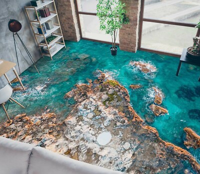 3D Stone Beach SKE1480 Floor Wall Paper Wall Print Decal Wall Deco Bea
