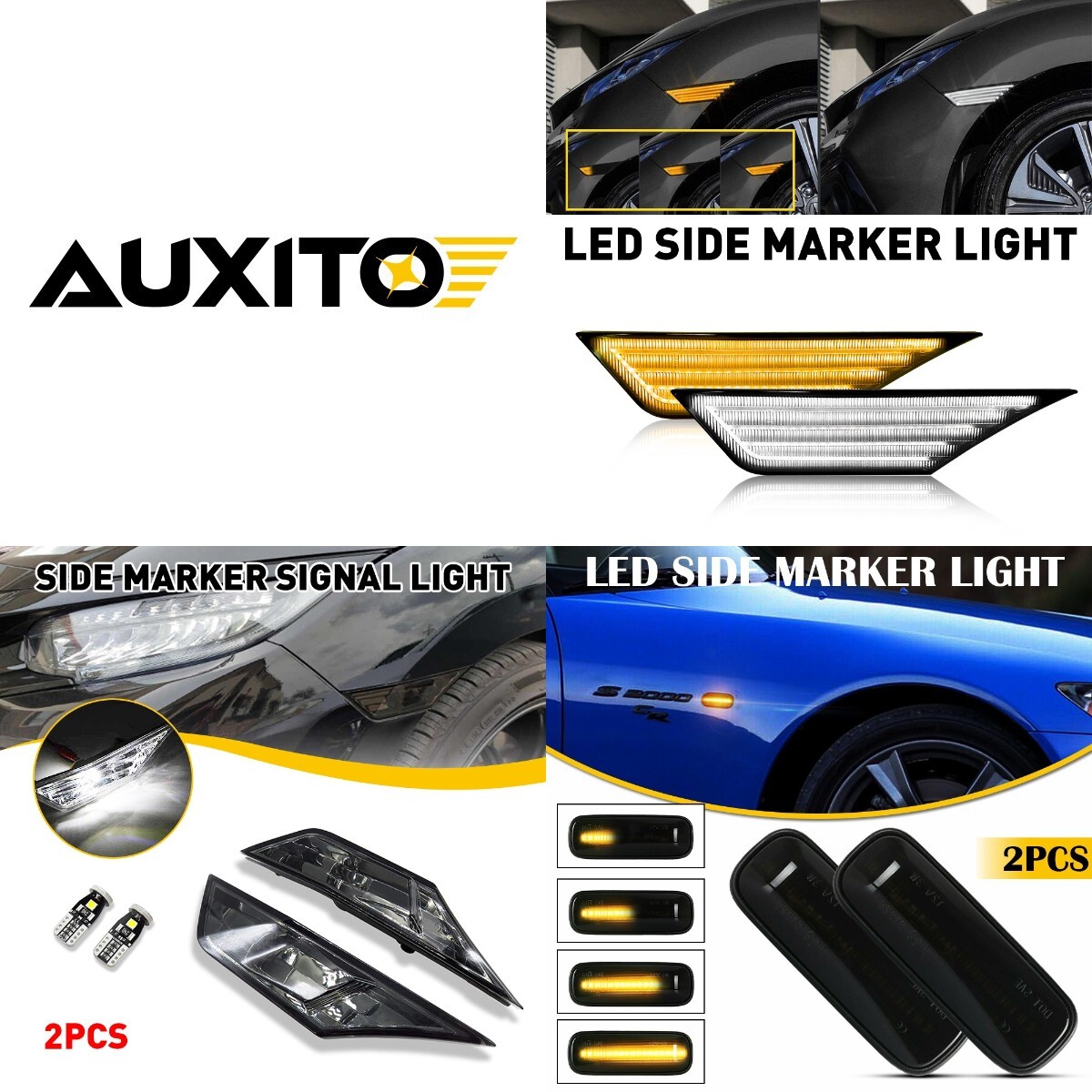 95-99 Honda Ballade Hatchback Sedan Smoked LED Side Marker Signal Lights