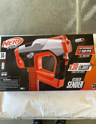    Nerf Pro SENDER Blaster Gun, Sealed, Motorized Semi Auto, 150 FPS!  NEW *