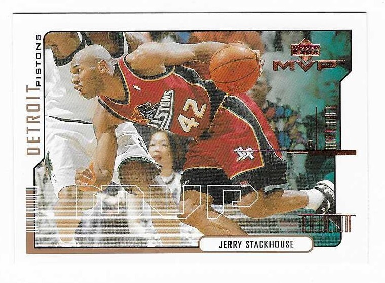 2000-01 Upper Deck MVP Jerry Stackhouse Detroit Pistons Basketball Card #48