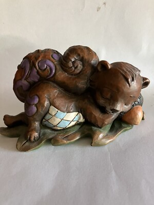 Jim Shore ''Dreaming of Tall Tails'' Squirrel Sleeping on Acorn Figurine Almost 5''
